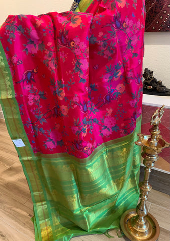 PKSC - Pattu Rose/Leafy Green Korvai