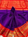 KSC - Double shaded Kathrika color with Chilli Red Korvai