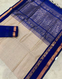 KSC - Off White/MS Blue Korvai Kottadi