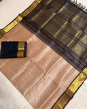 KSC - Wheatish Beige with Midnight Blue Kottadi Korvai