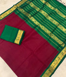 KSC -  Maroon / Emerald Green Korvai