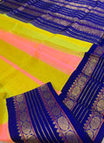 KSC - Candy Cane Pink/Sunny Yellow with Navy Blue Korvai