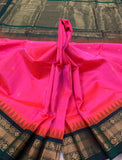 KSC -  Double shaded Salmon Pink/ Emerald Green Korvai