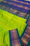 KSC - Double shaded Apple Green with Peacock Greenish Blue Korvai