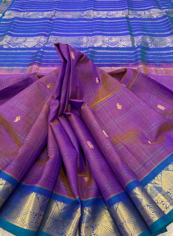 KSC - Triple shaded Mauve Purple with Peacock Greenish Blue