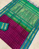 KSC - Double shaded Magenta with Sea Blue Kattam