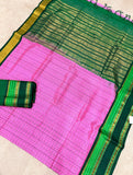 KSC - Deep Rosemilk Pink with Emerald Green Lakshadeepam Korvai