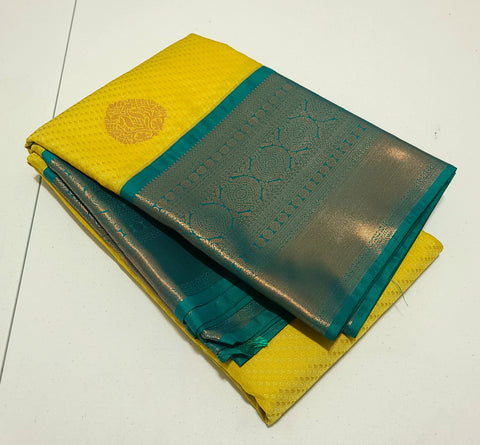 KSS - Golden Yellow/Peacock Green Korvai