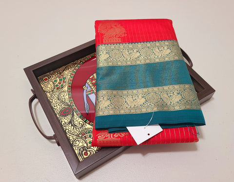 KSS - Dark Red/Green Korvai