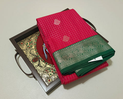 KSS - Tomato Pinkish Red/Green Kattam