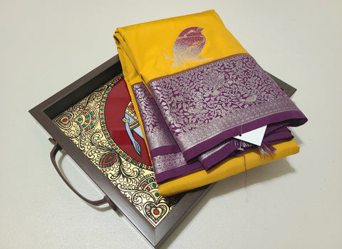 KSS - Mustard Yellow/Majentha Korvai
