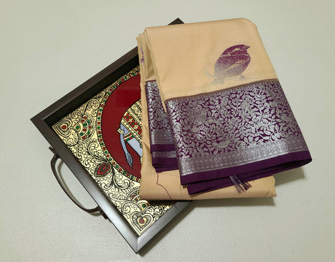 KSS - Beige/Majentha Korvai