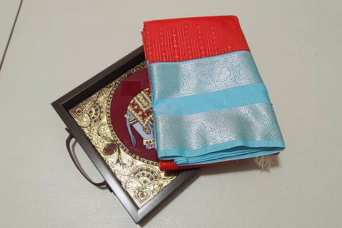 KSS - Burnt Orange/Blue Korvai