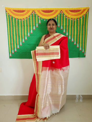 KSC - Chilli Red/Venn Pattu