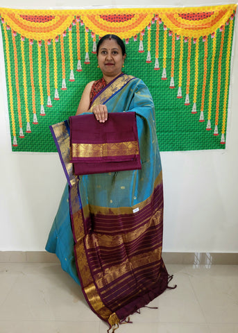 KSC - Tri Shaded Body with Coffee Brown Kattam