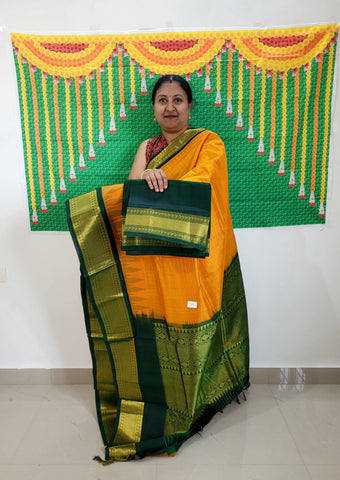 KSC - Mustard Yellow/Dark Green Korvai