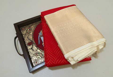 KSS - Red/Venn Pattu Bandini Korvai