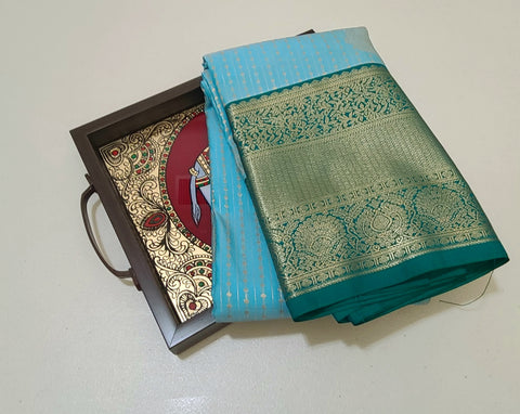 KSS - Sky Blue/Green Korvai