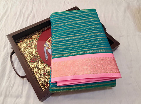 KSS - Peacock Green/Pink Korvai