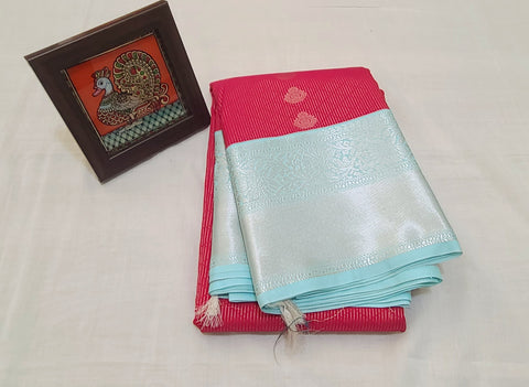 KSS - Tomato Pink/Blue Korvai