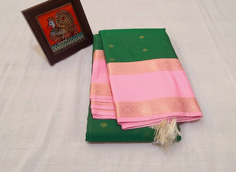 KSS - Meenakshi Green/Pink Korvai