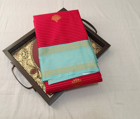 KSS - Red/Sky Blue Korvai