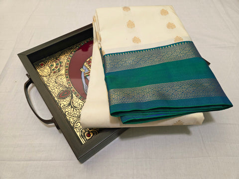 KSS - Venn Pattu/Peacock Blue Korvai