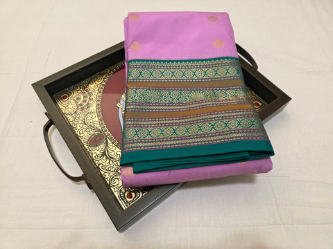 KSS - Soft Pink/Peacock Blueish Green Korvai