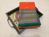 KSS - Orange/Peacock Blueish Green Korvai