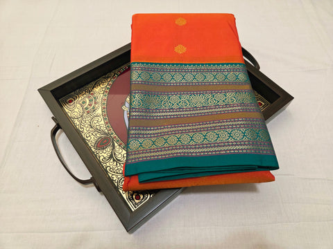 KSS - Orange/Peacock Blueish Green Korvai
