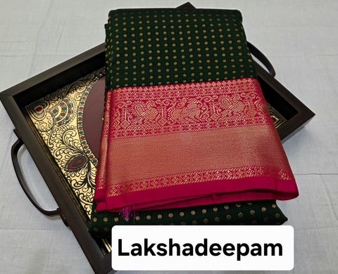 KSS - Bottle Green/Pink Lakshadeepam