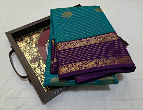 KSS - Peacock Blue/Wine Korvai
