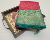 KSS - Dark Rani Pink/Green Korvai