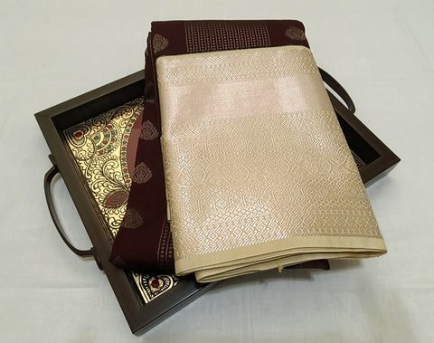 KSS - Dark Chocolate Brown/Beige Korvai