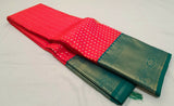 KSS - Kanagambara Orange/Peacock Green Lakshadeepam Korvai