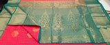 KSS - Kanagambara Orange/Peacock Green Lakshadeepam Korvai