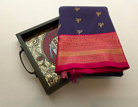 KSS - Dark Blue/Pink Korvai