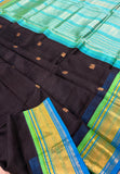 KSC - Deep Nagapazham with Teal Blue Korvai
