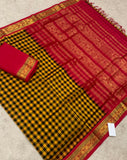 KSC - Mustard Yellow/Black with Chilli Red Kattam Korvai