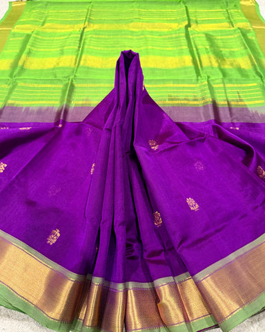 KSC - Double shaded Purple Magenta with Parrot Green