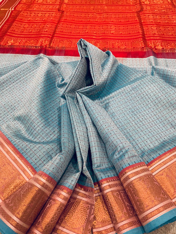 KSC - Cool Icy Blue with Sindhoor Red Lakshadeepam