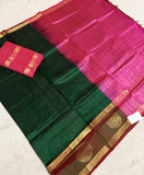 KSC - Double shaded Emerald Green with Pink Kattam