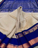KSC - Off White/MS Blue Korvai Kottadi