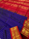 KSC - Dark Ink Blue/Scarlet Red Kattam Korvai