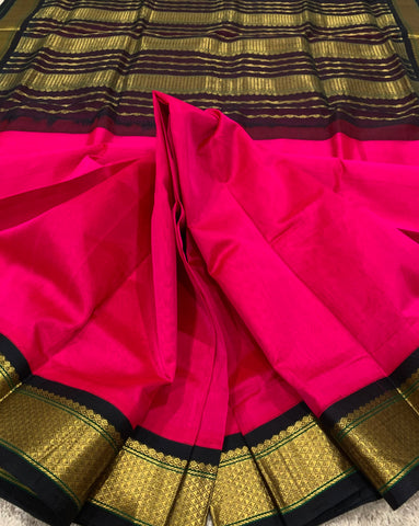 KSC - Double shaded Mittai Pink with Black Korvai