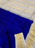 KSC - Dark MS Blue with Venn Pattu Korvai