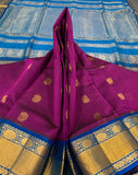 KSC - Double shaded Wine Magenta/Blue Korvai
