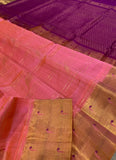 KSC - Blush Pink with Magenta Paithani border