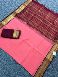 KSC - Double shaded Pinkish Peach with Coffee Brown Korvai