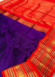 KSC - Double shaded Kathrika color with Chilli Red Korvai